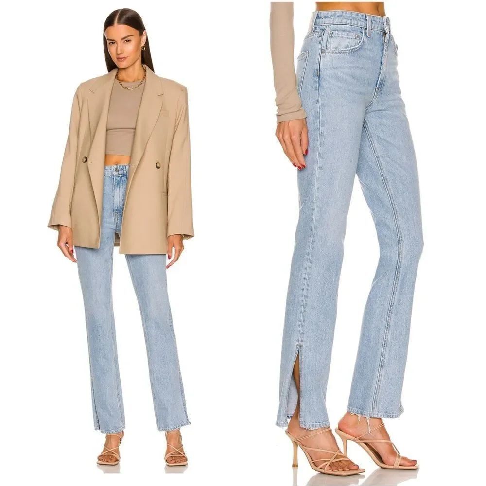 GRLFRND Harlow High Rise Boot Slit Jeans in Hudson Yards